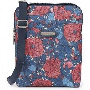 Baggallini Take Two Bryant Crossbody Bag – Floral Print, RFID, Lightweight